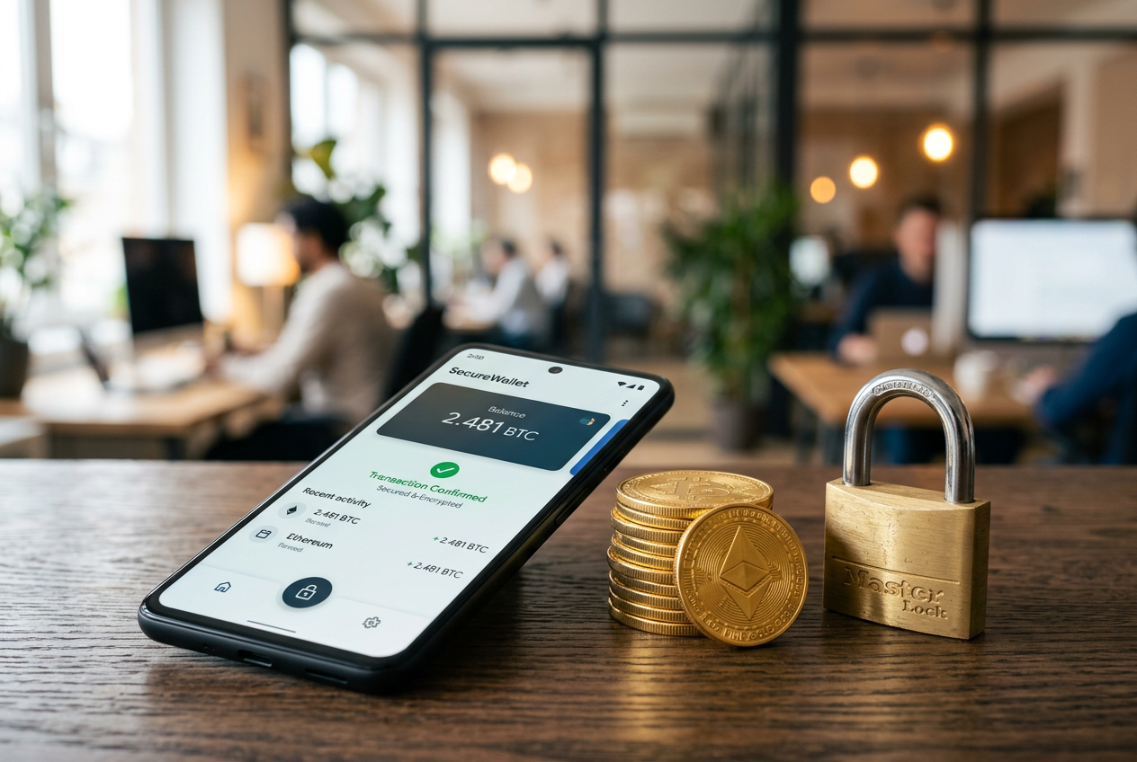 A digital representation of crypto payments and privacy.